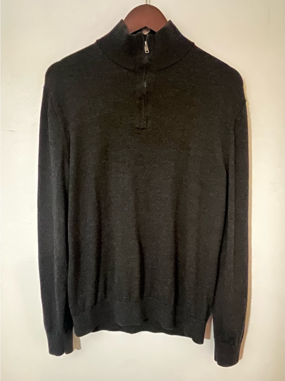Banana Republic 100% Merino Wool Quarter Zip Sweater Men’s L Gray